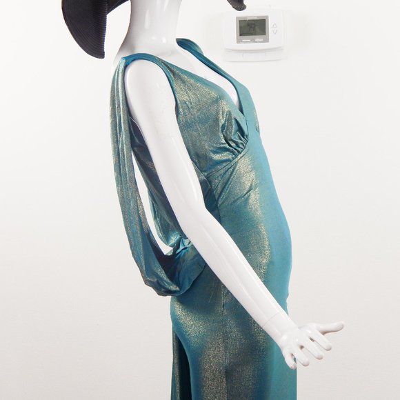 Low back Mermaid Tail- maxi dress Aqua - Picture 11 of 13